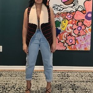 Plaid print winter vest